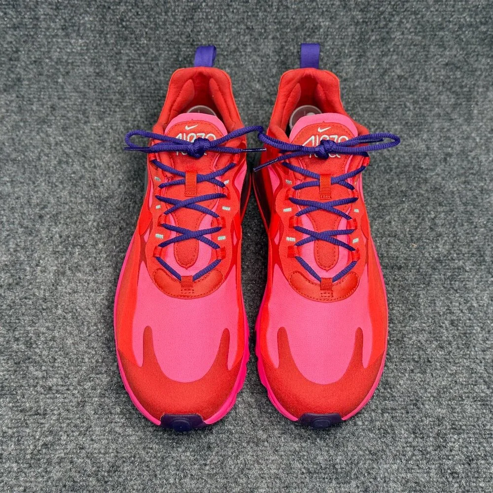 Nike Air Max 270 React Running Shoe Mens Size 10.5 Electronic Music Red Athletic - Picture 3 of 13